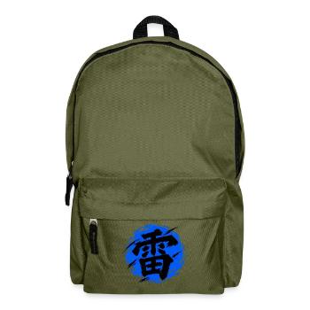 KANJI-RESONANZ | Donner — elektrischer Schlag - Rucksack - Olivgrün - Vorne