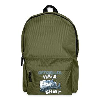 Offizielles Haia Hai Schlaf Wortspiel Humor - Rucksack - Olivgrün - Vorne