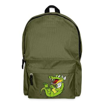 Kroko Kaiman Reptilien Tiere - Rucksack - Olivgrün - Vorne