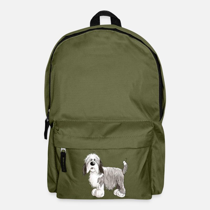 Der Bearded Collie - Rucksack - Olivgrün