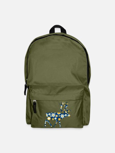 Blühende Rentiere Skandinavien - Rucksack - Olivgrün