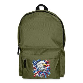 American bald eagle with splashes of paint - Backpack - olive green - Front
