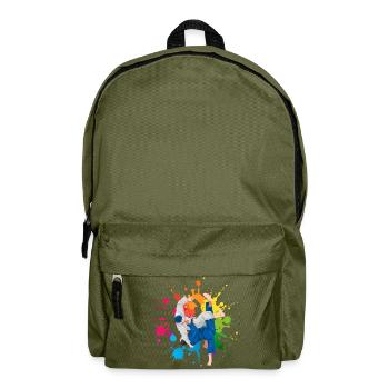 Judo Martial Arts Colorful Watercolor Watercolor Watercolor - Backpack - olive green - Front
