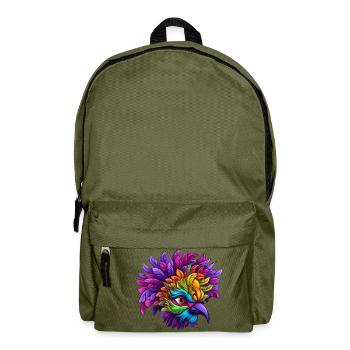 Flamingo Mardi Gras Mask - Backpack - olive green - Front