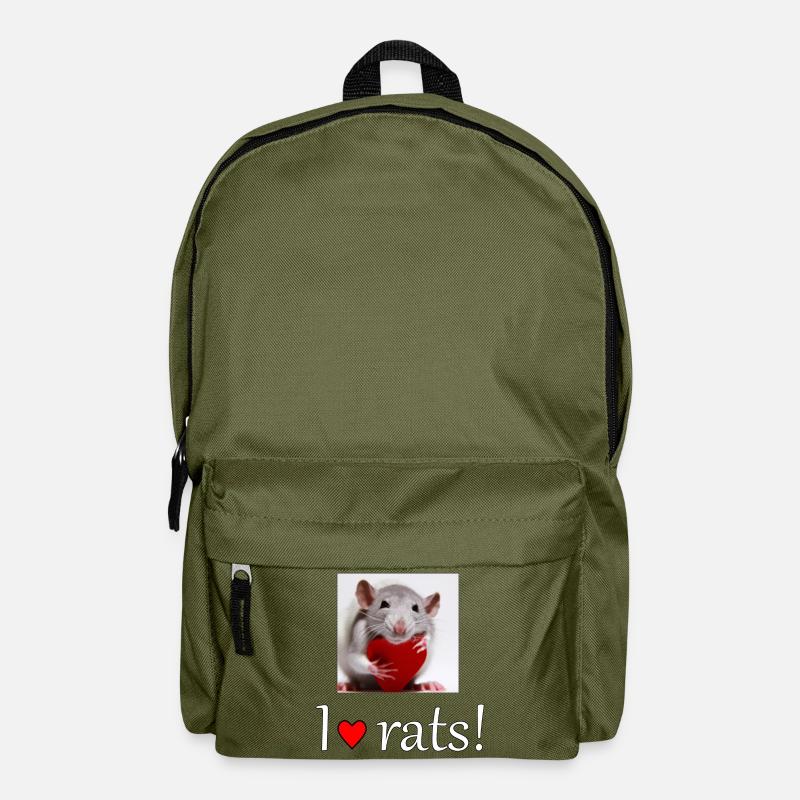 Ratte mit Herz - Rucksack - Olivgrün