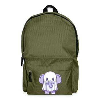Éléphant Halloween Fantôme - Sac à dos - vert olive - Devant