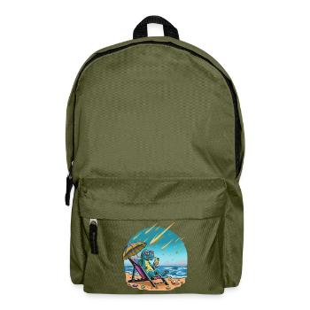 Dino au cocktail au soleil, grêle de météorite - Sac à dos - vert olive - Devant