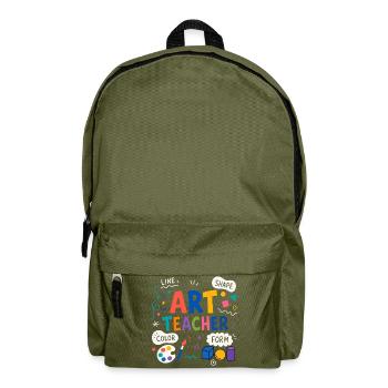 Éléments de professeur d’art Forme de ligne Couleur - Sac à dos - vert olive - Devant