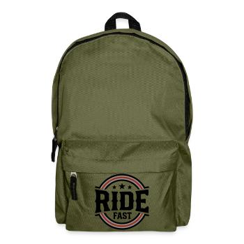 Ride Fast Badge Logo - Backpack - olive green - Front