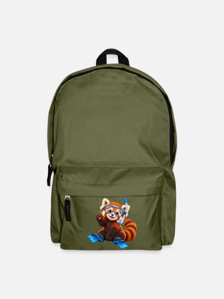 Tauchender Red Panda - Rucksack - Olivgrün
