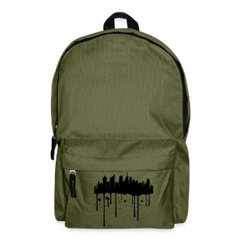 farbe stempel tropfen graffiti stadt metropole sil - Rucksack - Olivgrün - Vorne