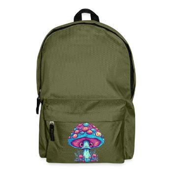 Psychedelischer Pilz - Magischer Pilz - Rucksack - Olivgrün - Vorne