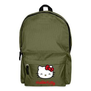 Hello Kitty Lächelnd Mit Hello Kitty Schriftzug - Rucksack - Olivgrün - Vorne
