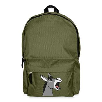 Tête de dessin animé d’âne bruyante - Sac à dos - vert olive - Devant