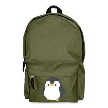 Chibi-Pinguin-Silhouette - Rucksack - Olivgrün - Vorne