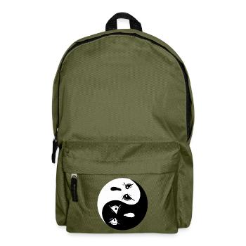 Yin Yang Ghosts I Halloween - Backpack - olive green - Front