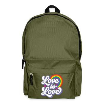 Mois de la fierté LGBTQ - L’amour, c’est l’amour - Sac à dos - vert olive - Devant