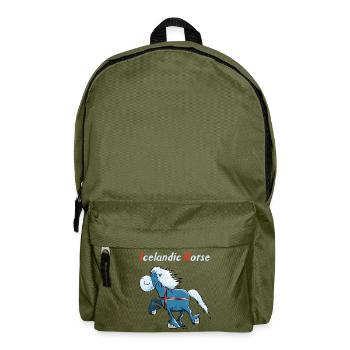Icelandic horse on tour - Backpack - olive green - Front