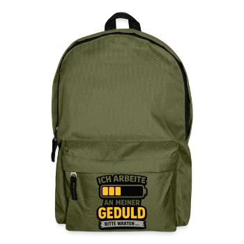 Geduld-Upgrade: Bitte Warten - Rucksack - Olivgrün - Vorne
