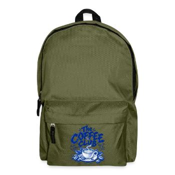 The Coffee Club – Fueled by Caffeine | Retro Kaffe - Rucksack - Olivgrün - Vorne