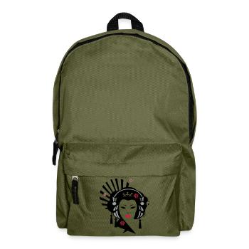 Geisha with headphones - Backpack - olive green - Front
