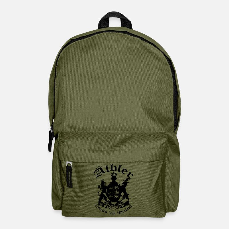 ÄLBLER ZWECKS ´EM ÜBERBLICK - BLACK FONT - Rucksack - Olivgrün