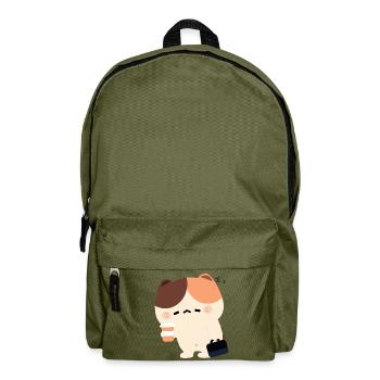 Tired Tortiie Cat - Backpack - olive green - Front