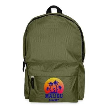 Malibu Sunset / Kalifornien / Geschenk / Retro - Rucksack - Olivgrün - Vorne