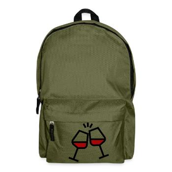 Prost mit Weingläsern - Rucksack - Olivgrün - Vorne