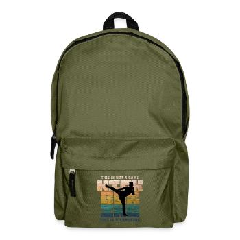 Kickboxen, Kickboxing, Kickboxer Retro - Rucksack - Olivgrün - Vorne