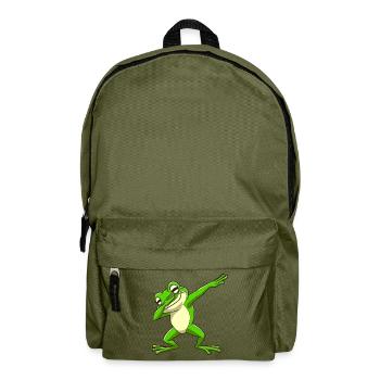 Cooler Frosch Dabbing Pose Trendig - Rucksack - Olivgrün - Vorne
