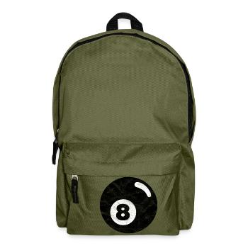 Billard Billardkugel schwarz acht eight - Rucksack - Olivgrün - Vorne