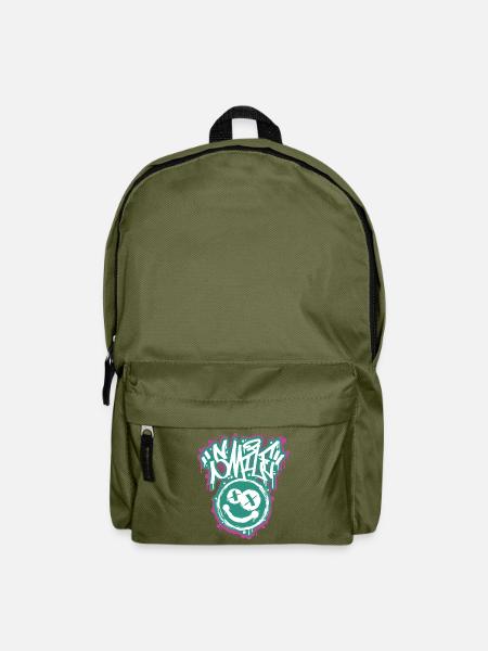 Lächeln Gesicht Graphitti-Buchstaben - Rucksack - Olivgrün