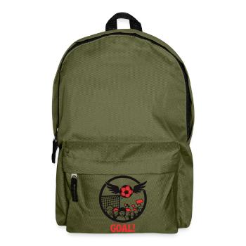 Fussball Tor Wappen Logo - Rucksack - Olivgrün - Vorne
