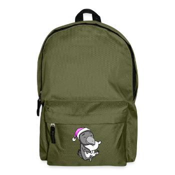Crow with pillow and sleeping cap - Backpack - olive green - Front