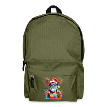 Cool Santa Claus with palm trees - Backpack - olive green - Front
