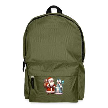 Ded Moroz Snegurotschka russischer Weihnachtsmann - Rucksack - Olivgrün - Vorne