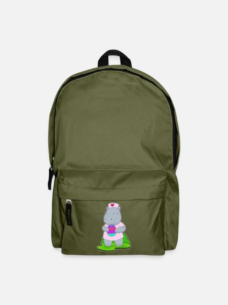 Nilpferd Ostern Krankenschwester - Rucksack - Olivgrün
