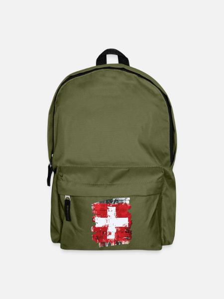 Schweizer Flagge Schweiz - Rucksack - Olivgrün