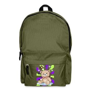 Retro Teddy Bear Girls Boys 60s - Backpack - olive green - Front