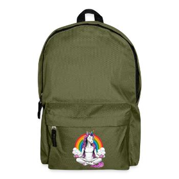 Einhorn-Yoga-Meditation - Rucksack - Olivgrün - Vorne
