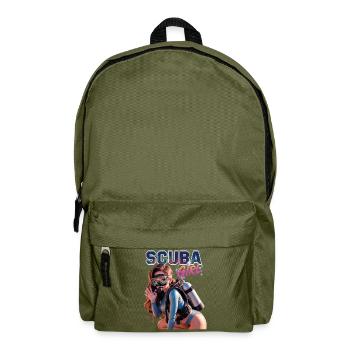 Scuba Girl Diver Design - Backpack - olive green - Front