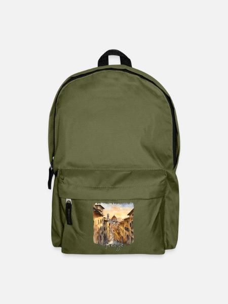 Aquarell von Florenz, Florenz Italien - Rucksack - Olivgrün