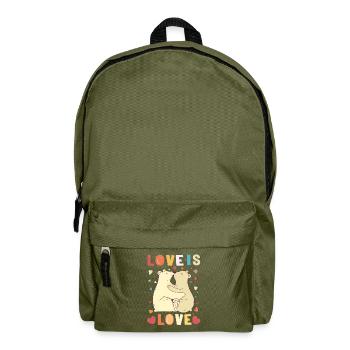 L’amour est amour : design vintage de la fierté des ours - Sac à dos - vert olive - Devant
