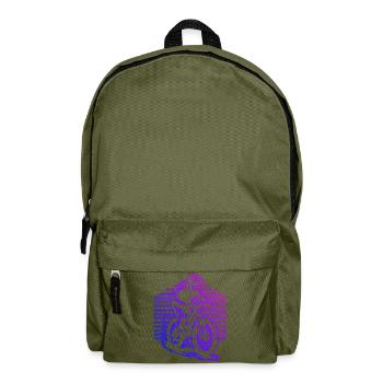 Motif drôle de VTT - Sac à dos - vert olive - Devant