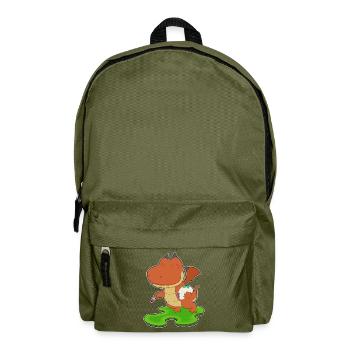 Drache Maler Pinsel Malen - Rucksack - Olivgrün - Vorne