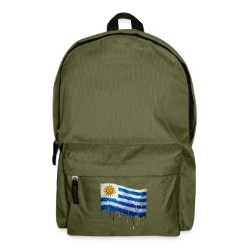 Uruguay Tropfenkunst Flagge - Rucksack - Olivgrün - Vorne