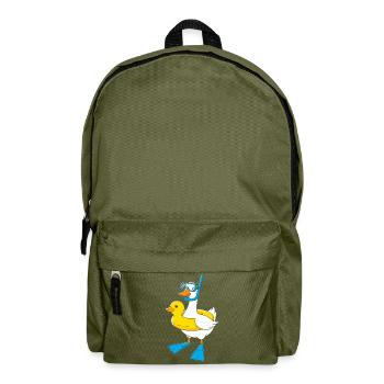 Schnorchelente mit Flossen - Rucksack - Olivgrün - Vorne