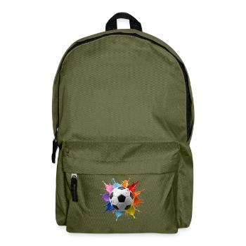 Ballon de football coloré avec éclaboussure aquarelle - Sac à dos - vert olive - Devant