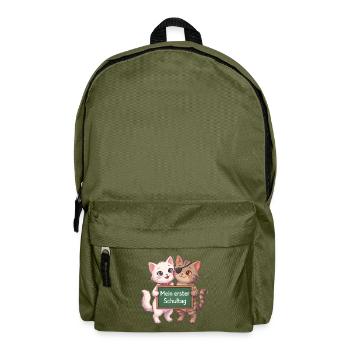 Mein erster Schultag Katzenduo - Rucksack - Olivgrün - Vorne